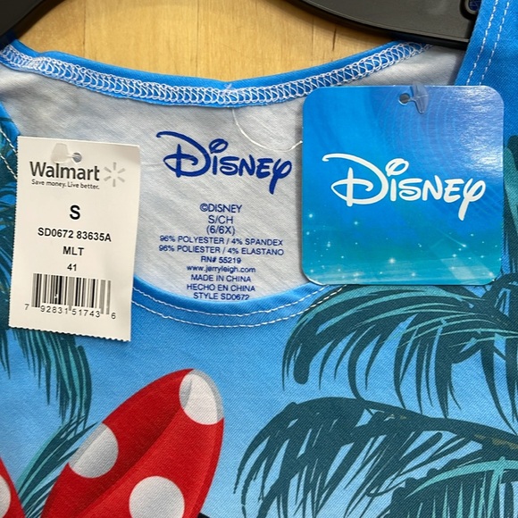 NWT DISNEY MICKEY & MINNIE MOUSE TANK DRESS GIRLS M 7-8 BEACHY SUMMER STRETCH - Picture 4 of 8